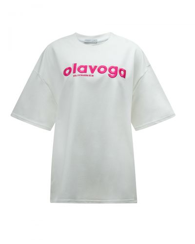 T-shirt damski OLAVOGA NIMUE 2026 ecru - FashionPlace - 5