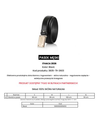 Pasek męski OLAVOGA ITHACA 2026 czerń - FashionPlace - 4