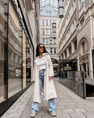 Płaszcz damski OLAVOGA ZYRO 2026 beż - FashionPlace - 1