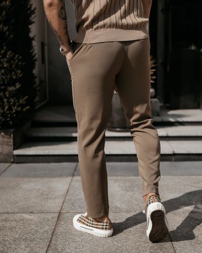 Spodnie męskie OLAVOGA LORENZO 2026 beż - FashionPlace - 2