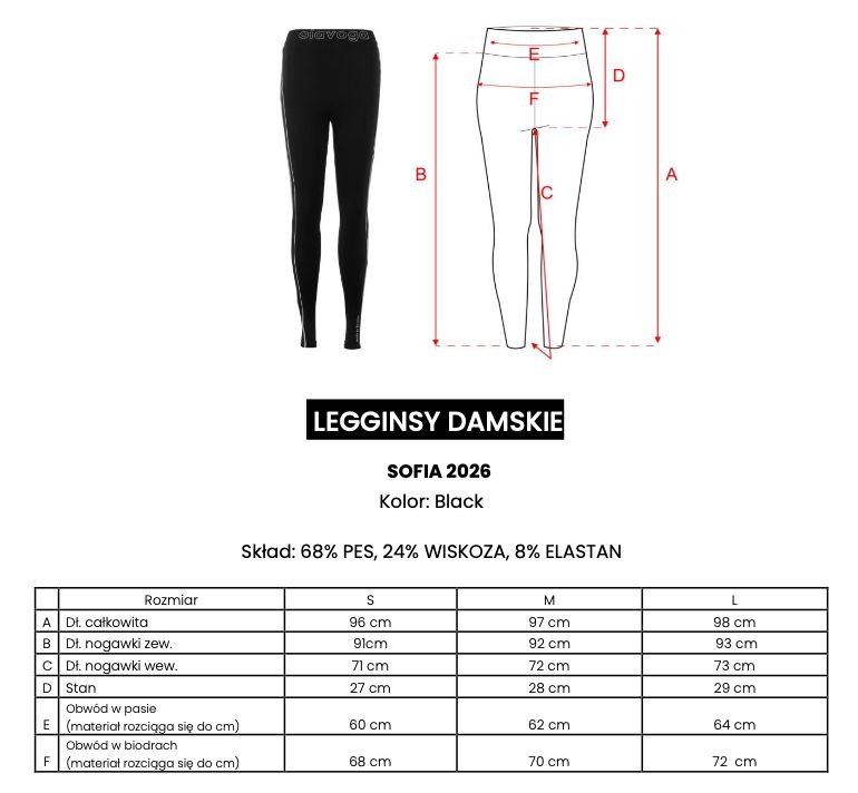 Legginsy OLAVOGA SOFIA 2026 czerń