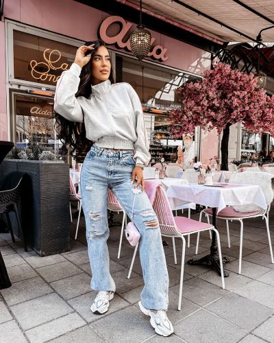 Bluza damska OLAVOGA ROSEA 2026 szara - FashionPlace - 1