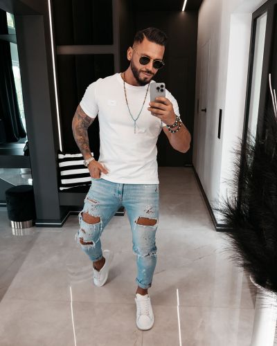 T-shirt męski OLAVOGA BANXI 2026 ecru - FashionPlace - 1