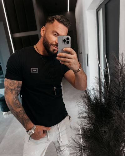 T-shirt męski OLAVOGA BANXI 2026 czerń - FashionPlace - 1