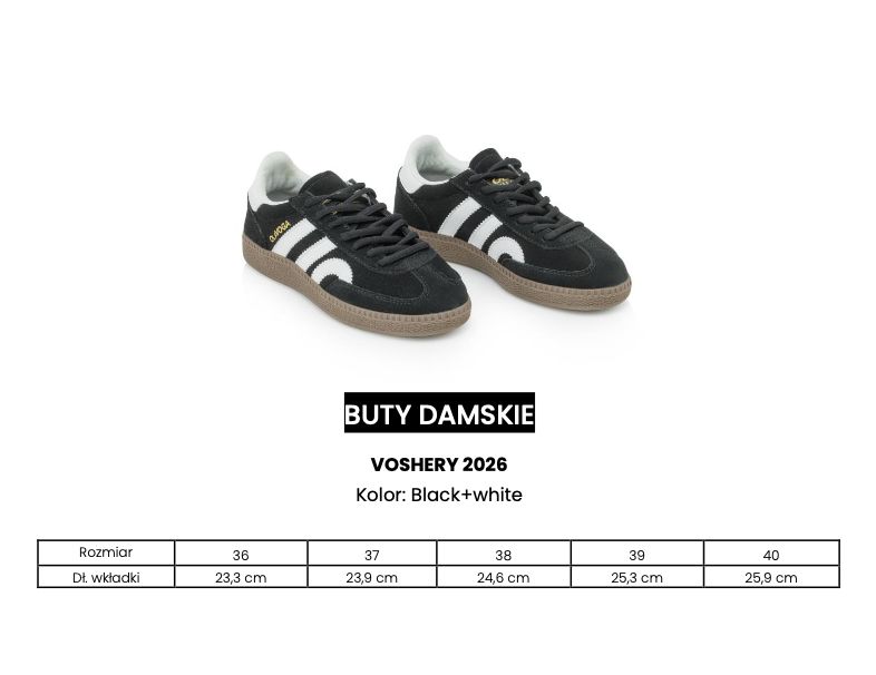 Buty damskie OLAVOGA VOSHERY 2026 czerń + biel