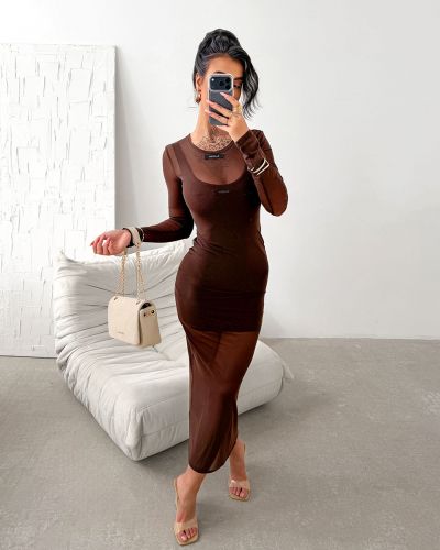 Sukienka OLAVOGA DRASY 2026 brąz - FashionPlace - 1