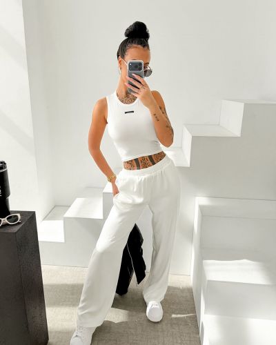 Spodnie damskie OLAVOGA LUXE LOUNGE 2026 ecru - FashionPlace - 1