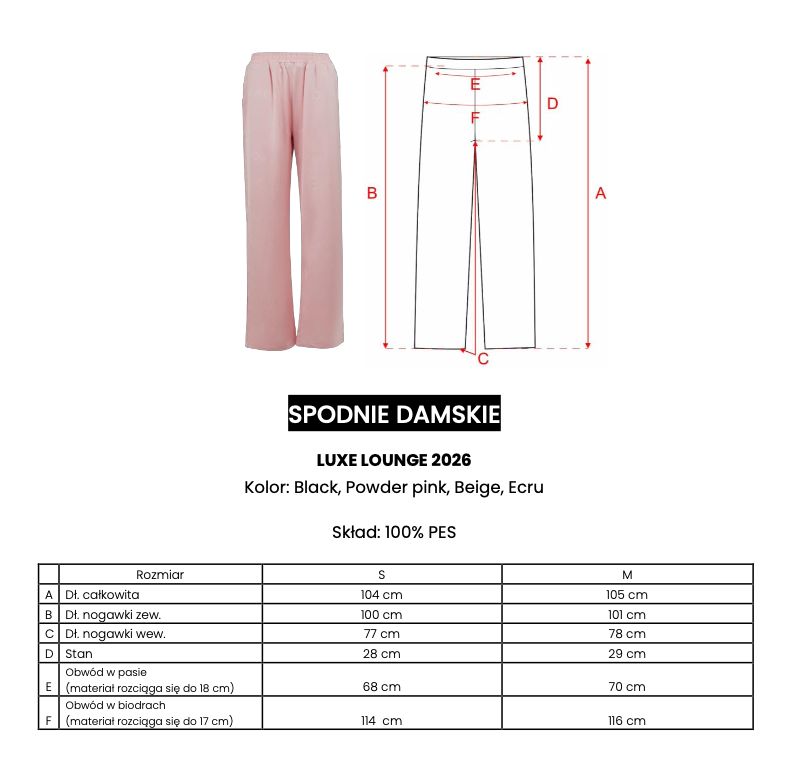 Spodnie damskie OLAVOGA LUXE LOUNGE 2026 beż