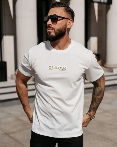 T-shirt męski OLAVOGA SOBRE 2026 biel - FashionPlace - 1