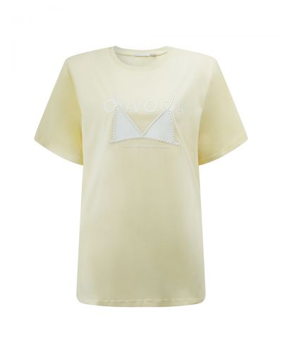 T-shirt damski OLAVOGA BRAFITTI 2026 żółty - FashionPlace - 4