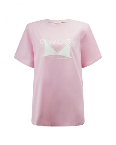 T-shirt damski OLAVOGA BRAFITTI 2026 pudrowy róż - FashionPlace - 4