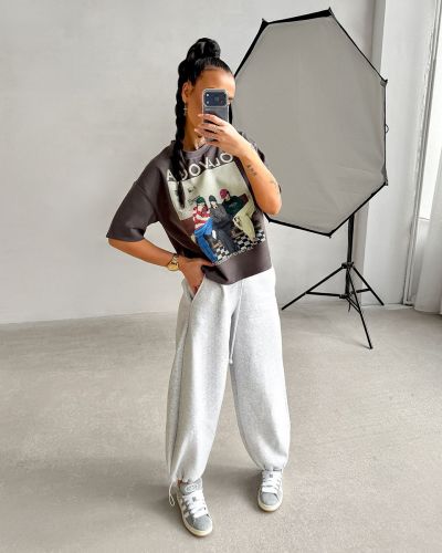 T-shirt damski OLAVOGA TRIOASI 2026 szary - FashionPlace - 3