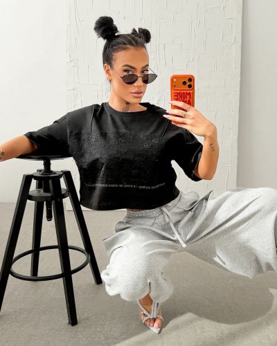 T-shirt damski OLAVOGA VERLACE 2026 czerń - FashionPlace - 1