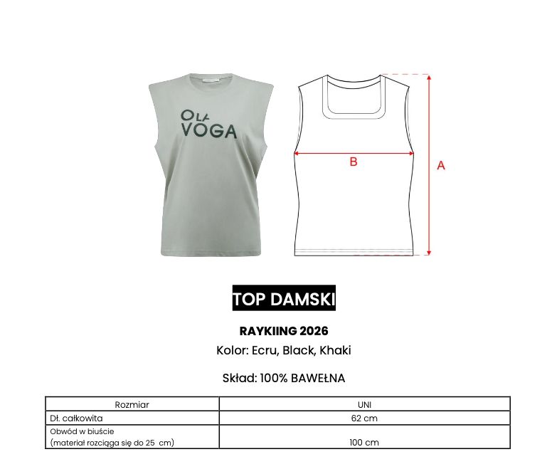 Top damski OLAVOGA RAYKIING 2026 khaki