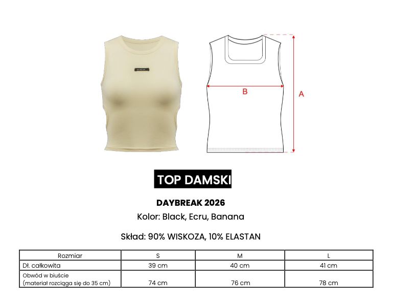 Top damski OLAVOGA DAYBREAK 2026 czerń