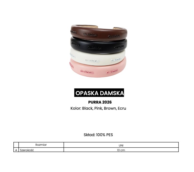 Opaska damska OLAVOGA PURRA 2026 róż