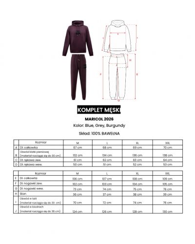 Komplet męski OLAVOGA MARICOL 2026 burgund - FashionPlace - 10