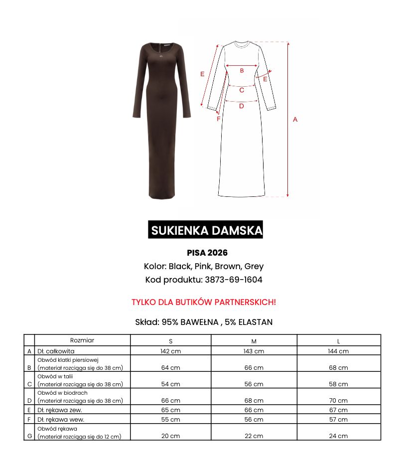 Sukienka OLAVOGA PISA 2026 czerń