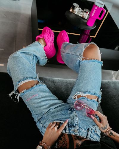 Spodnie damskie OLAVOGA CELABU 2026 niebieskie - FashionPlace - 2