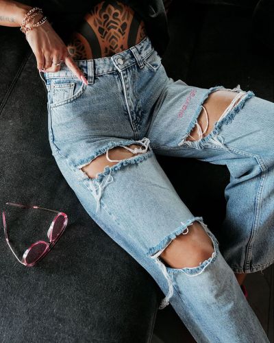 Spodnie damskie OLAVOGA CELABU 2026 niebieskie - FashionPlace - 3