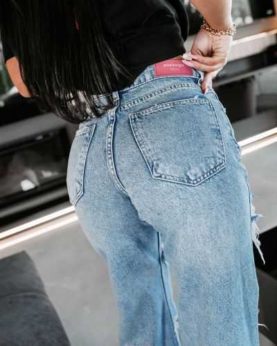 Spodnie damskie OLAVOGA CELABU 2026 niebieskie - FashionPlace - 4