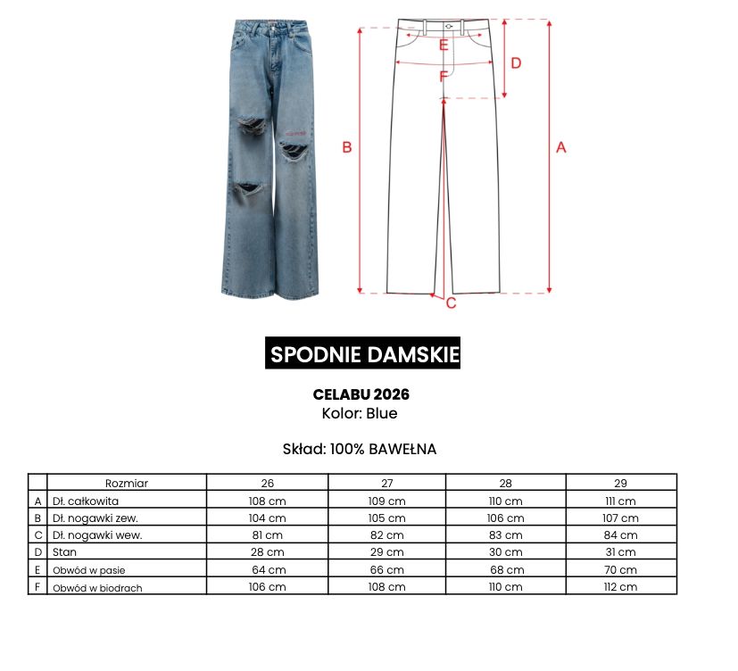 Spodnie damskie OLAVOGA CELABU 2026 niebieskie
