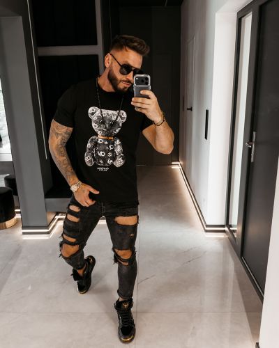 T-shirt męski OLAVOGA TADY 2026 czerń - FashionPlace - 2