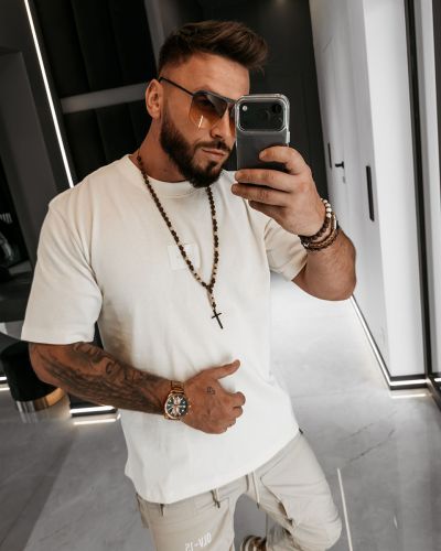 T-shirt męski OLAVOGA BARSON 2026 ecru - FashionPlace - 1