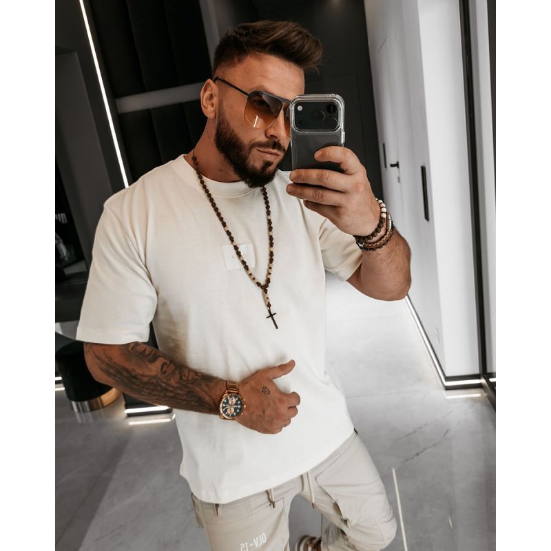 T-shirt męski OLAVOGA BARSON 2026 ecru - FashionPlace - 1