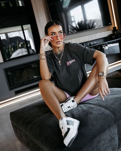 T-shirt damski OLAVOGA BABE 2026 ciemny szary - FashionPlace - 1