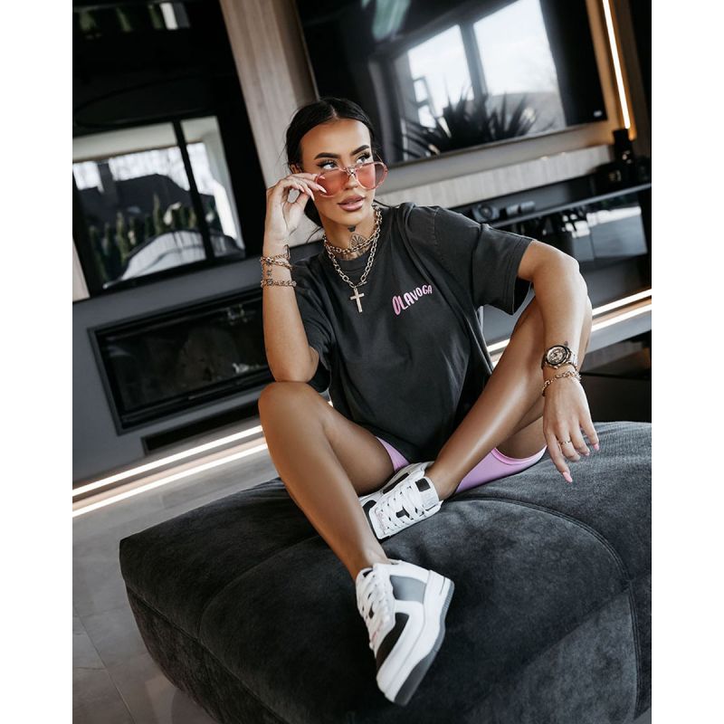 T-shirt damski OLAVOGA BABE 2026 ciemny szary - FashionPlace - 1