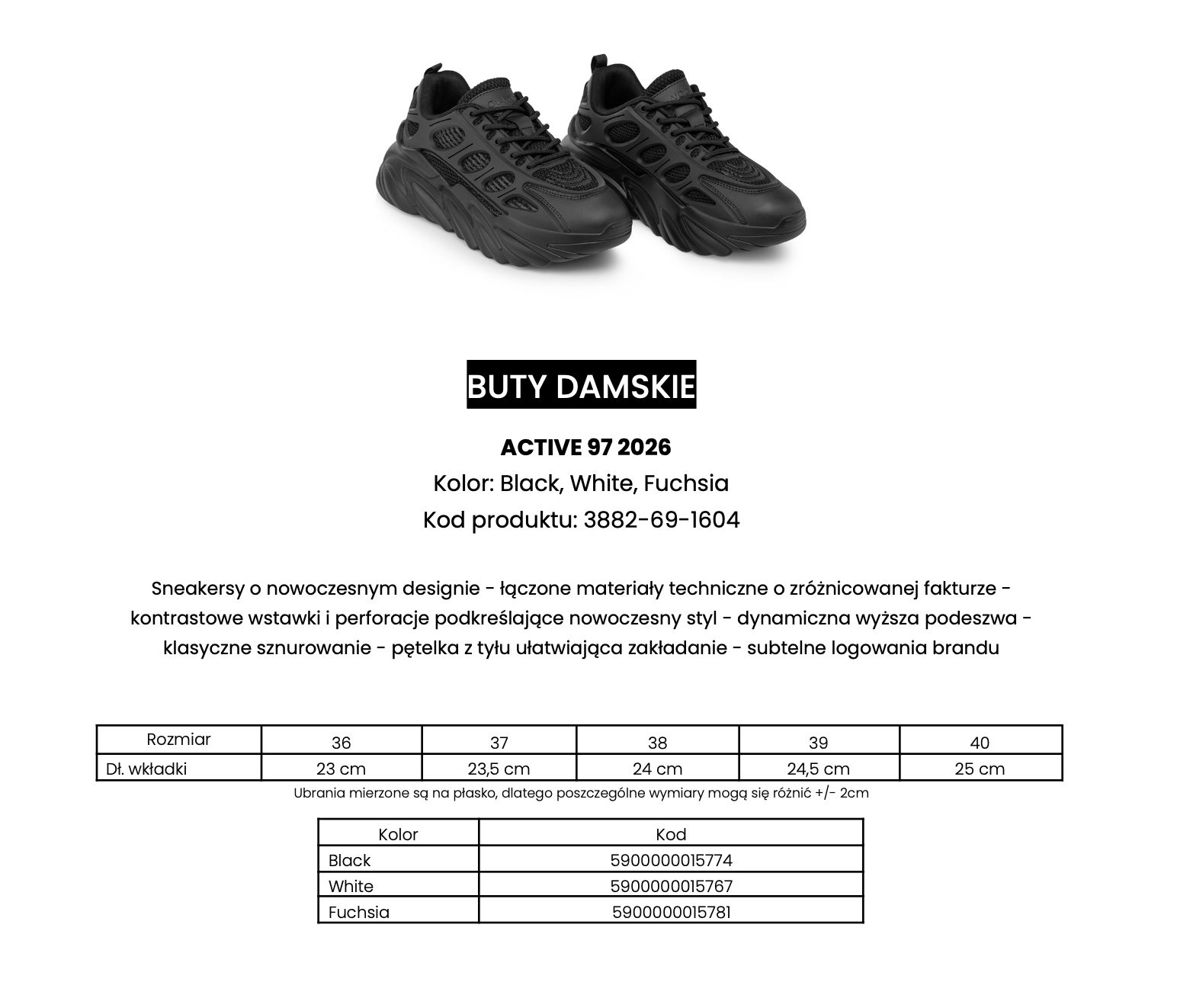 Buty damskie OLAVOGA ACTIVE97 2026 białe