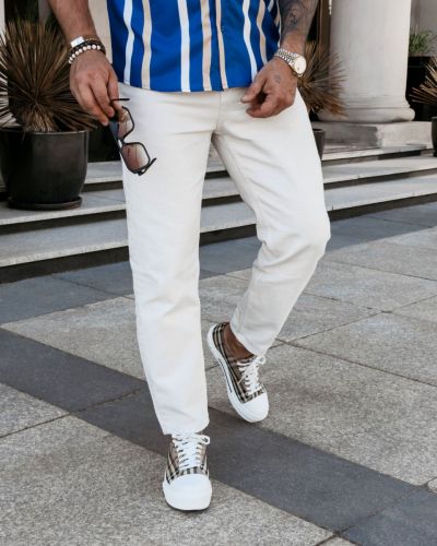 Spodnie męskie OLAVOGA RAMON 2026 jasny beż - FashionPlace - 1