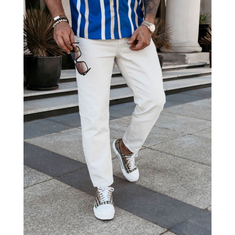 Spodnie męskie OLAVOGA RAMON 2026 jasny beż - FashionPlace - 1