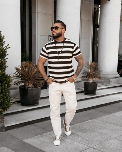 Sweter męski OLAVOGA NEXTO 2026 brąz - FashionPlace - 1