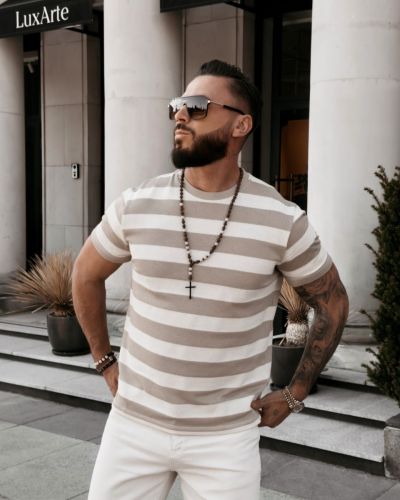 Sweter męski OLAVOGA NEXTO 2026 beż - FashionPlace - 2