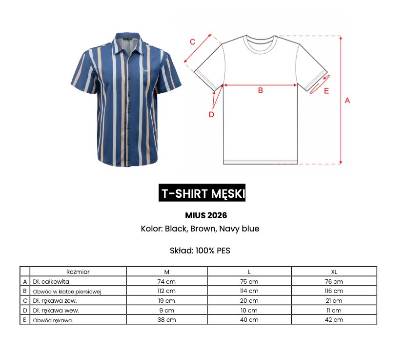 T-shirt męski OLAVOGA MIUS  2026 czerń