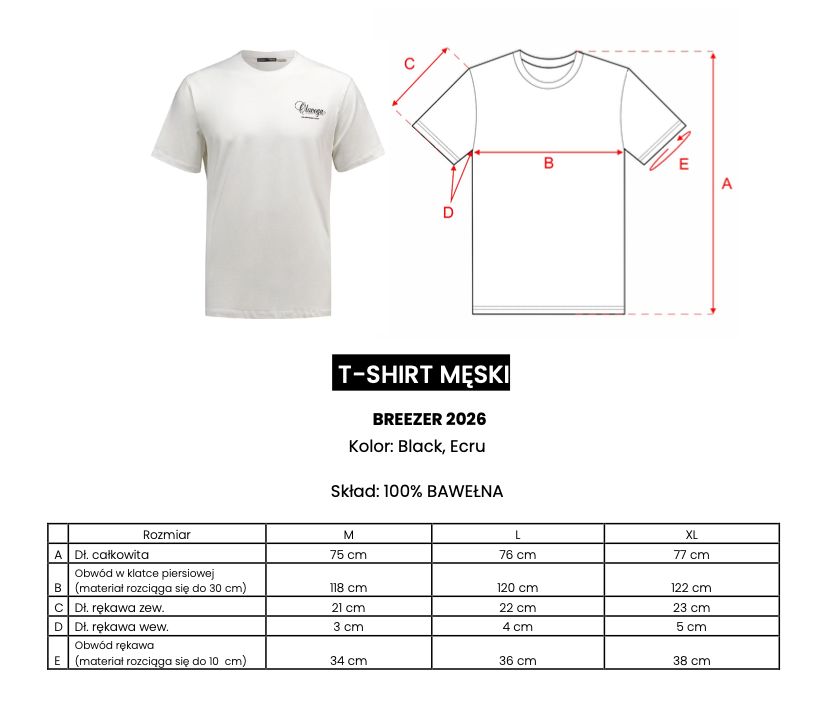 T-shirt męski OLAVOGA BREEZER  2026 ecru