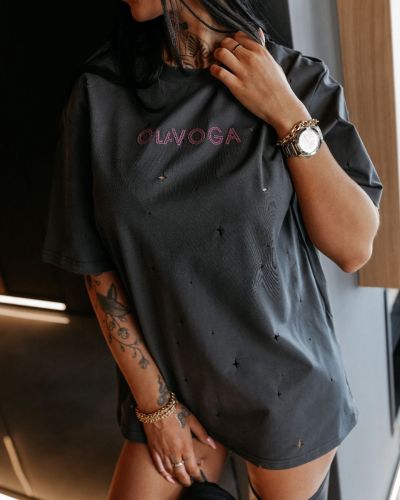 T-shirt damski OLAVOGA FIOVIIST 2026 szary - FashionPlace - 3