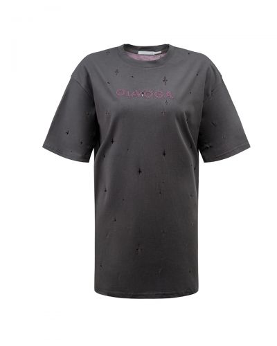 T-shirt damski OLAVOGA FIOVIIST 2026 szary - FashionPlace - 4
