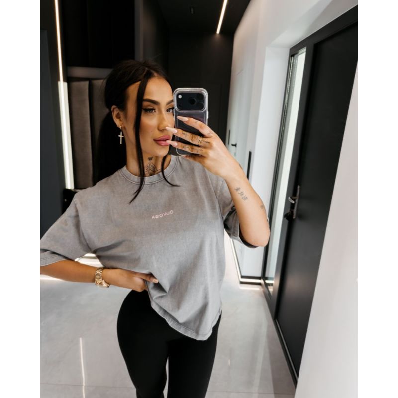T-shirt damski OLAVOGA ENORAI 2026 jasno szary - FashionPlace - 1