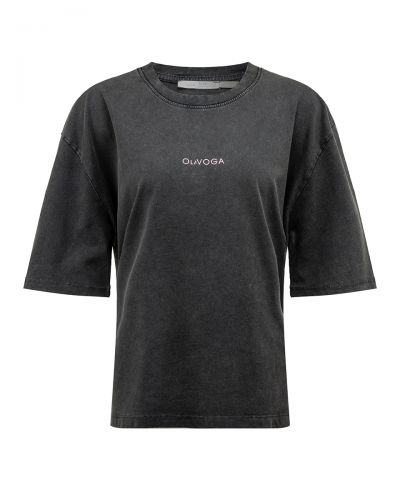 T-shirt damski OLAVOGA ENORAI 2026 ciemno szary - FashionPlace - 4