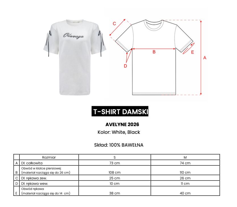T-shirt damski OLAVOGA AVELYNE 2026 czerń