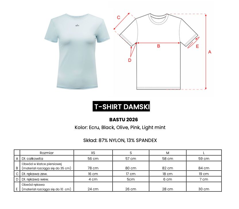 T-shirt damski OLAVOGA BASTU 2026 róż