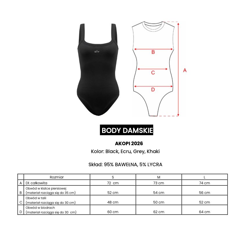 Body OLAVOGA AKOPI 2026 czerń