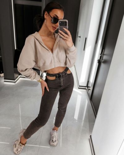 Bluza damska OLAVOGA PADSUI 2026 szara - FashionPlace - 1