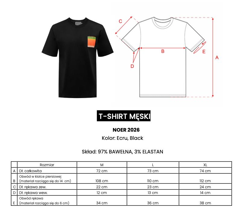 T-shirt męski OLAVOGA NOER 2026 czerń