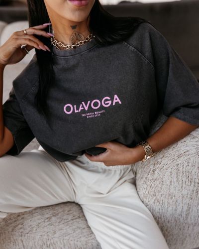 T-shirt damski OLAVOGA TAIST 2026 ciemny szary - FashionPlace - 4