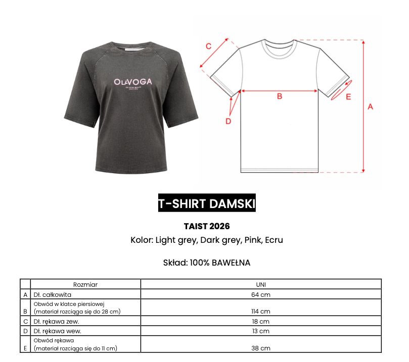 T-shirt damski OLAVOGA TAIST 2026 róż