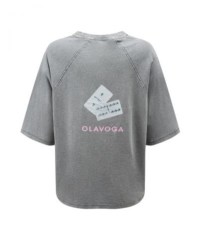 T-shirt damski OLAVOGA TAIST 2026 jasny szary - FashionPlace - 7